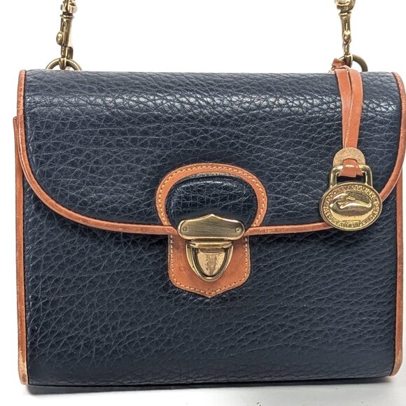 DOONEY & BOURKE USA All Weather Leather Mini Shoulder Bag - Navy Blue - Picture 14 of 14